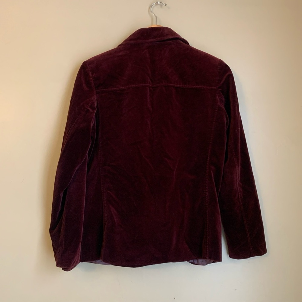Vtg GAP Velvet Blazer Button Jacket  Burgundy Office FairyFormal  Castlecore - Picture 5 of 8